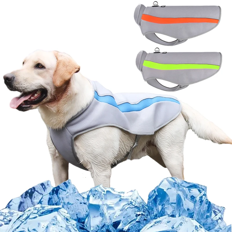 

Large Dog Cooling Harness Vest, Reflective Pet Jacket, Outdoor Dogs Cooling Clothes French Bulldog Labrador Costume Pet Supplies