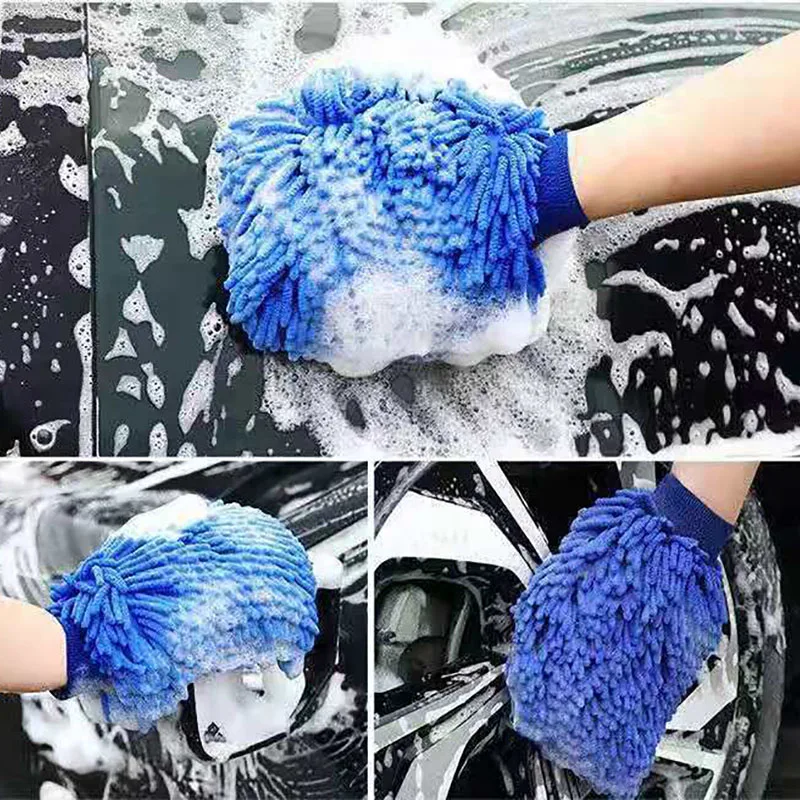 Hot sale 2 in 1 Ultrafine Fiber Chenille Microfiber Car Wash Glove for Kia Rio K2 K3 K5 K4 Cerato,Soul,Forte,Sportage R,SORENTO, images - 6