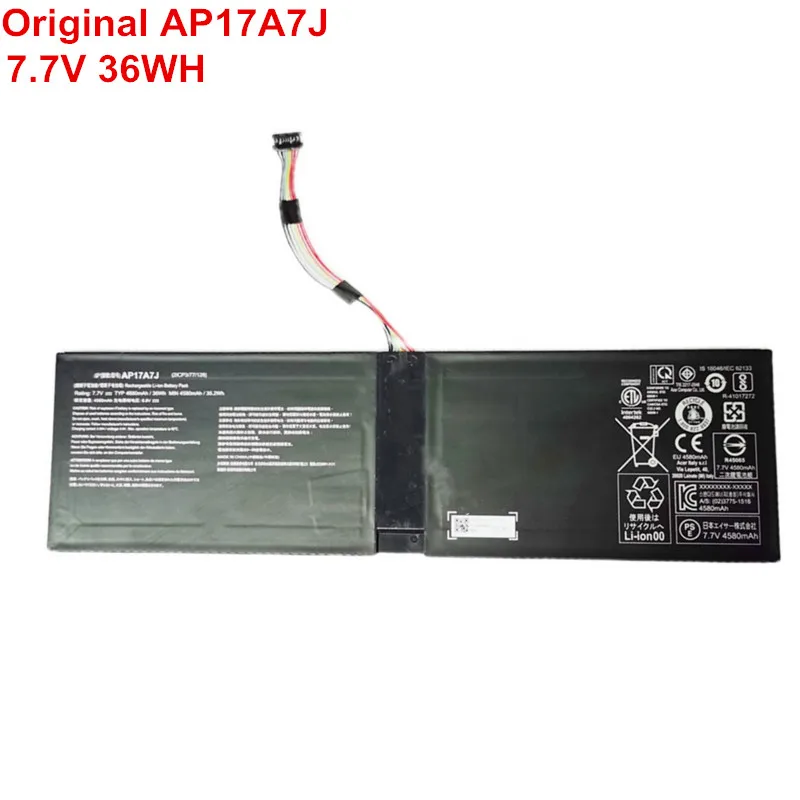 

7.7V 36WH New Laptop Batteries Original AP17A7J For Acer Swift 7 SF714-51T M4B3 M2BC M97L M3JU M4PV M9H0 M339 M9NF M2ST M44U OEM