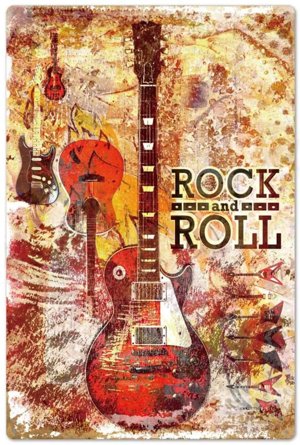 

Оловянные знаки Rock Roll, винтажный металлический постер Rock в стиле ретро, Настенный декор для бара, паба, клуба, мужской пещеры 20x30 см A