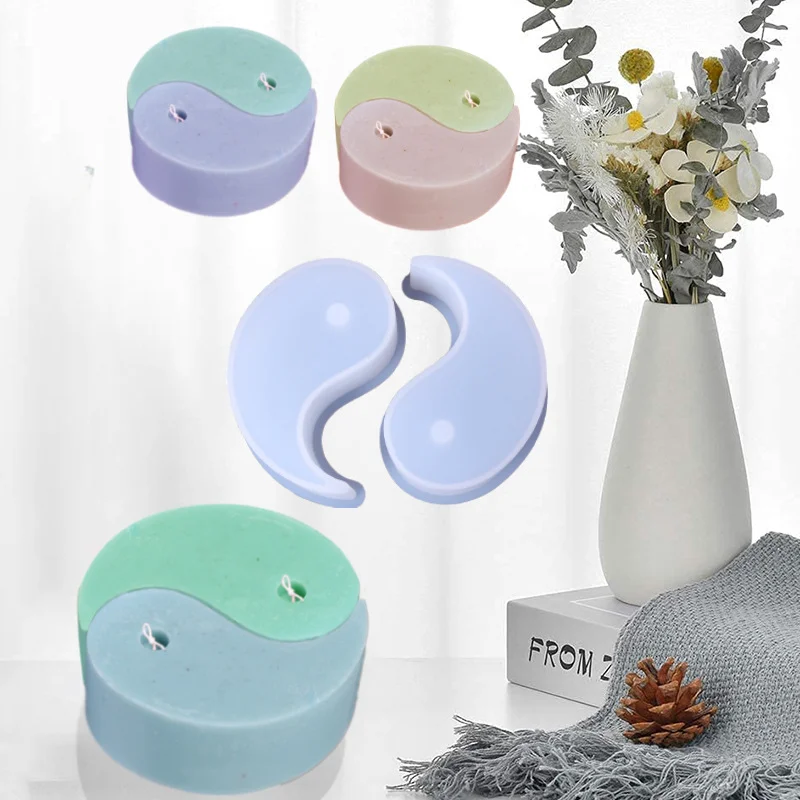 

2Pack Yin-Yang Candle Molds for Candle Making Silicone Molds for DIY Aromatherapy Candle Epoxy Resin Casting Clay Specimen Craft