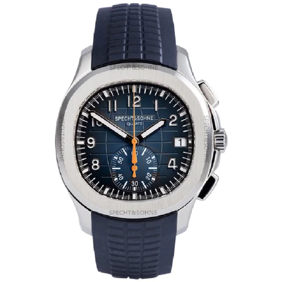 Синие мужские Роскошные наручные часы 2022 деловые кварцевые часы с резиновым силиконовым ремешком автоматические мужские водонепроницаемы...