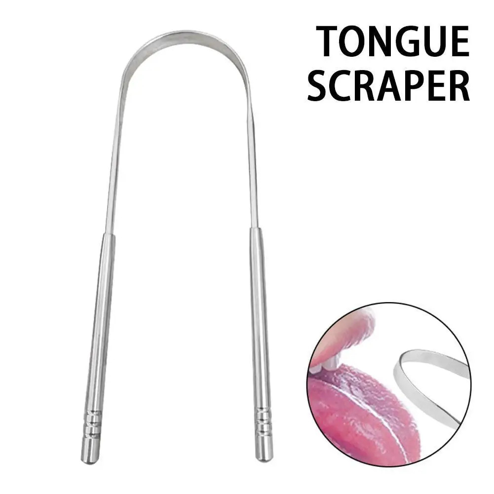 

High Quality Stainless Steel Tongue Scraper Cleaner Toothbrush Tongue Care Coated Oral Hygiene Tools Cleaning Breath Fresh P4H0