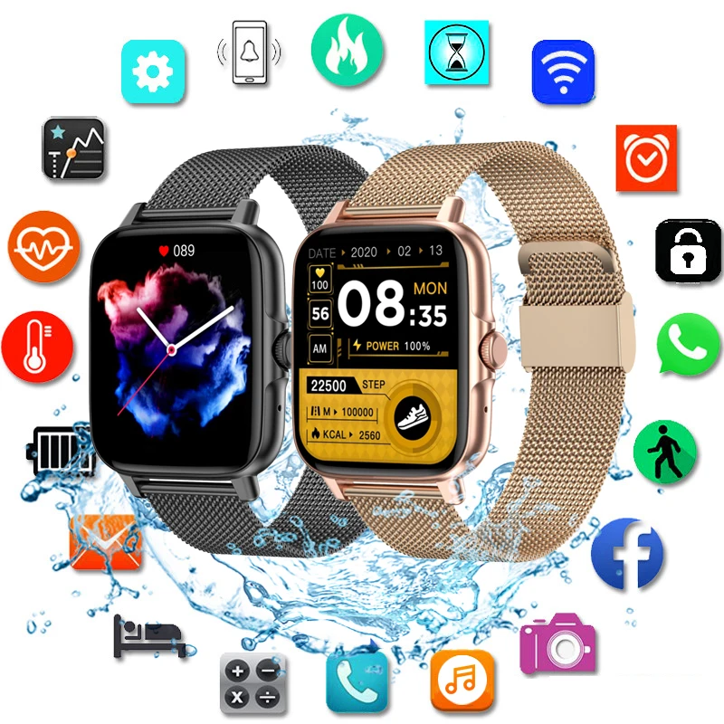 

Смарт-часы GT50 мужские с экраном 1,69 дюйма, пульсометром и будильником