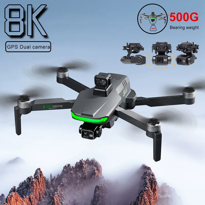 

New S155 Pro Gps Drone 4k Hd Camera Aerial Photography Fpv 8K 3-axis Anti-shake Gimbal Brushless Motor Obstacle Avoidance Toys