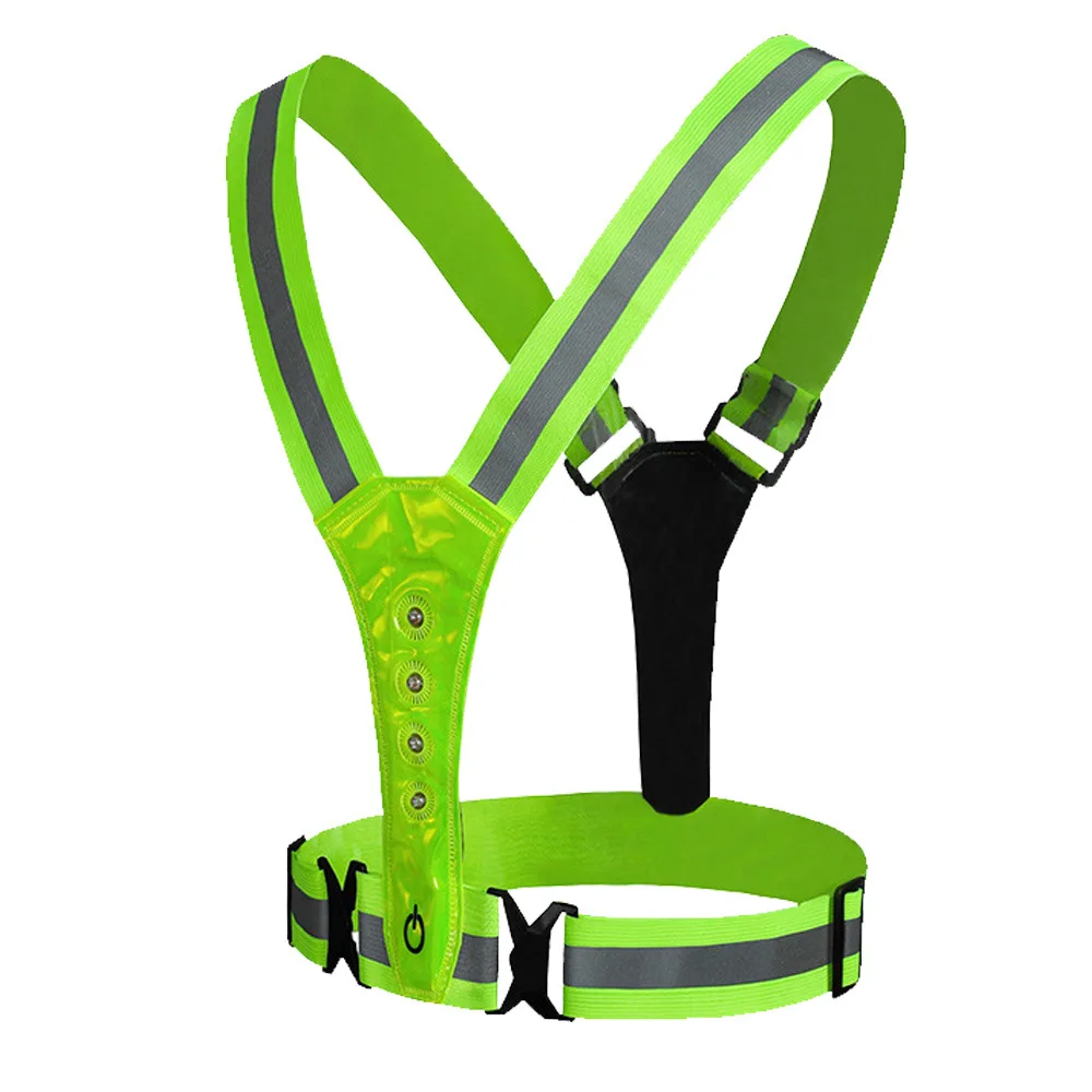 

LED Cycling Vest High Visibility Outdoor Sport Running Cycling Reflective Safety Vest Adjustable Elastic Strap Work Vest