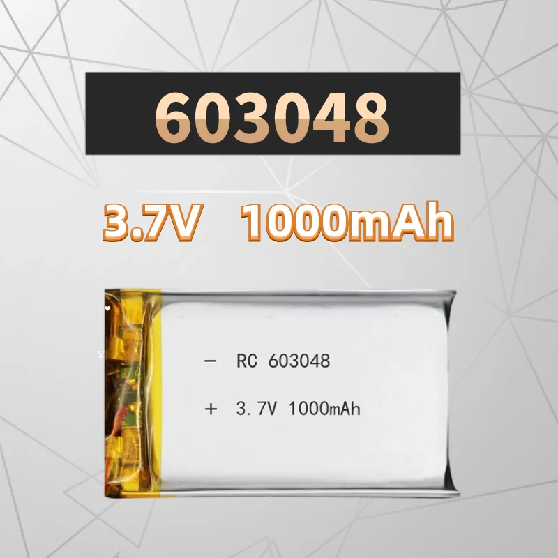 

New 603048 1000mAh 3.7V Polymer Lithium Battery Rechargeable Battery Toy Purifier Navigation Instrument Digital