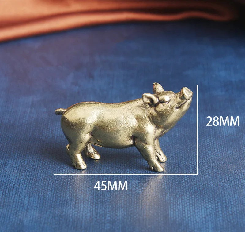 Твердые латунные украшения для рабочего стола в виде свиньи, медная резьба, двенадцать украшений в виде свиньи по знаку зодиака, ретро-чай, домашнее животное, старая медная посуда вадим панджариди журналист по знаку зодиака