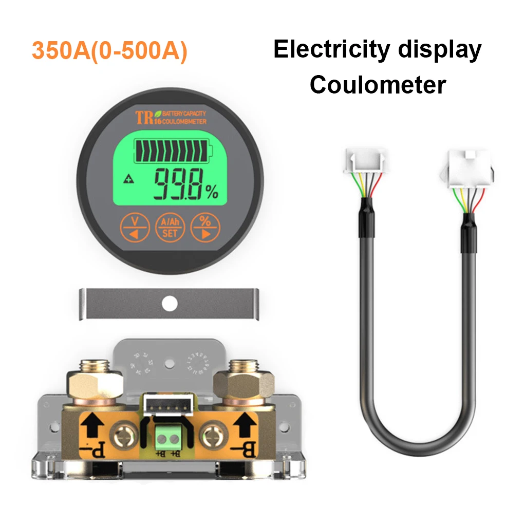 

RVs LCD Digital Display Batteries Meter with Base Electric Bicycle Cell Capacity Voltage Current Gauge Button Operation Type 3