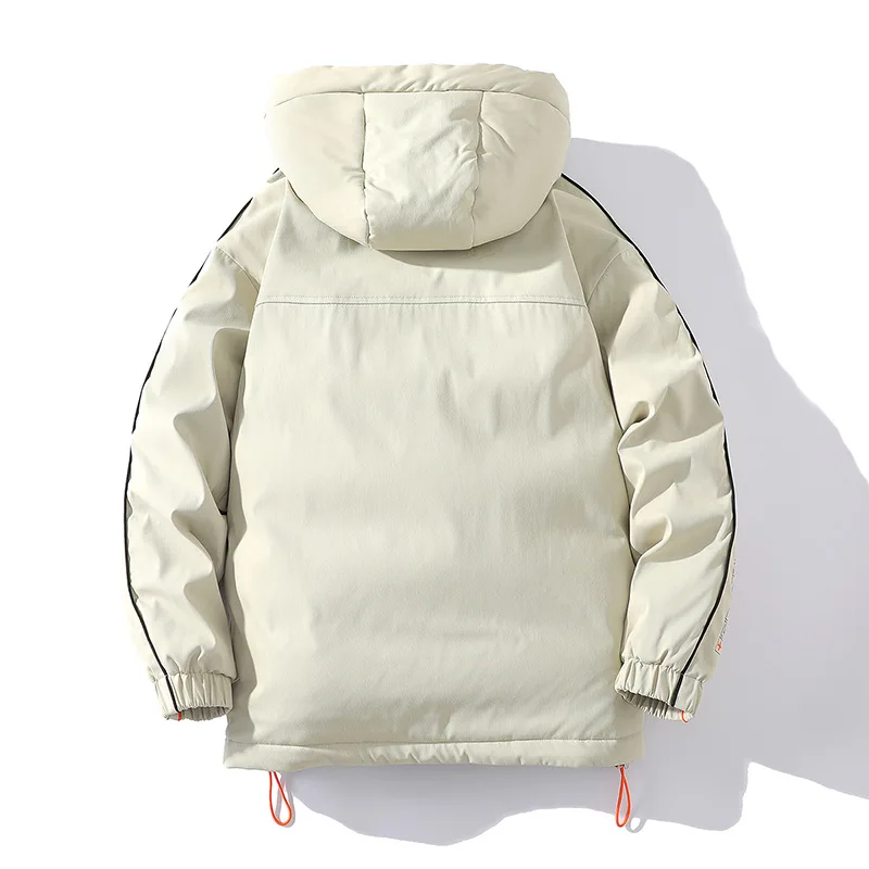 Outdoor sports hooded jackets men's winter thickening loose warm jacket Japanese fashion casual windproof coat  men parkas