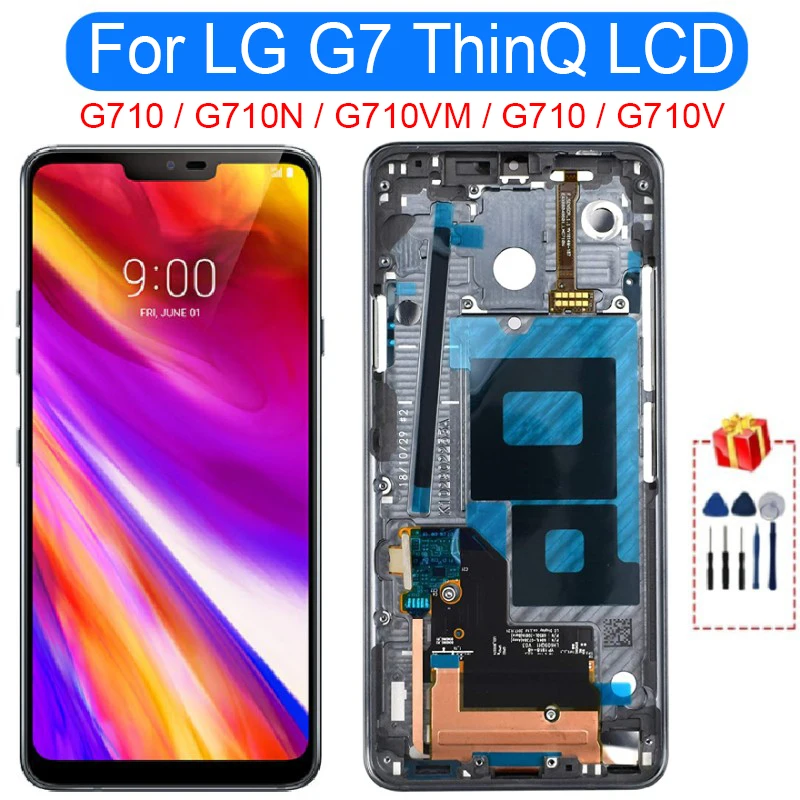 

Original 6.1" For LG G7 ThinQ LCD Display With Frame Touch Screen Digitizer Assembly For LG G710 G710N Replacement Parts