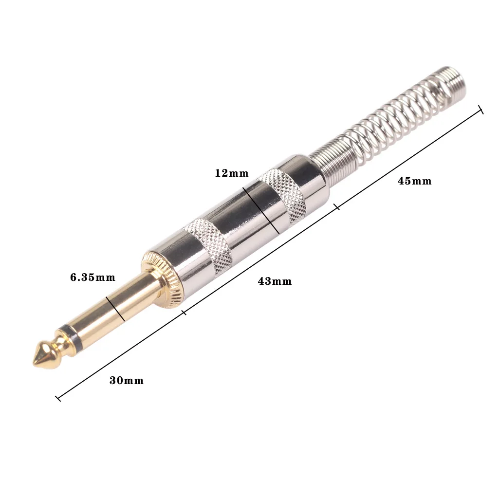 

Spot thickened metal housing with spring protection 6.35mm guitar wire audio wire DIY welded plug