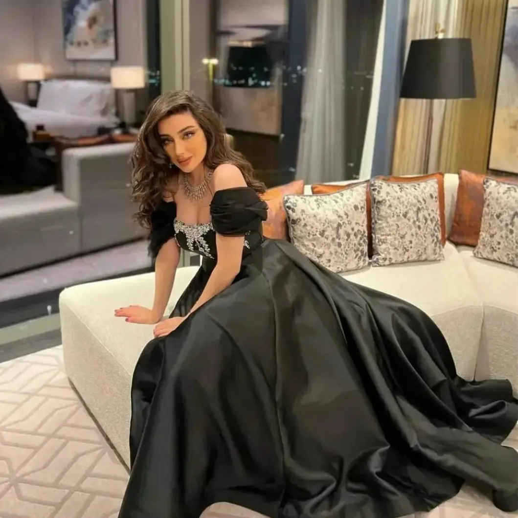 

Elegant Long Satin Evening Dresses With Sleeves Mermaid Floor Length Robe De Mariée Party Gown For Women