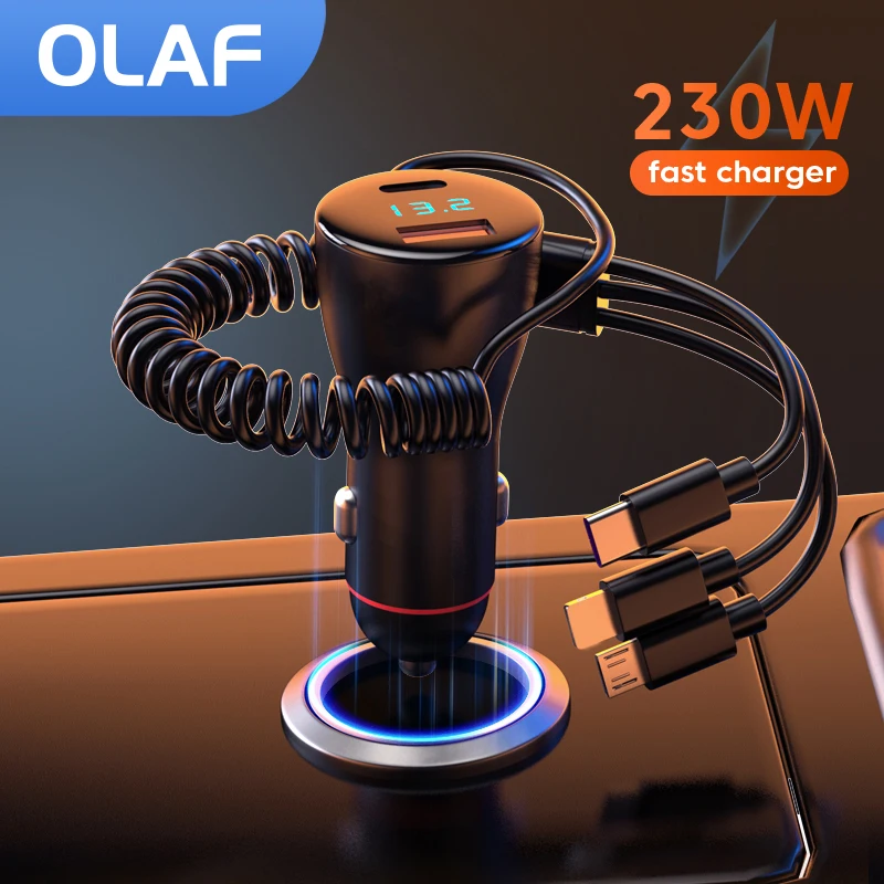 

3in1 USB C Car Charger Fast Charging PD Quick Charge 3.0 Type C Car Phone Charger USBC Adapter For iphone Samsung Huawei Xiaomi