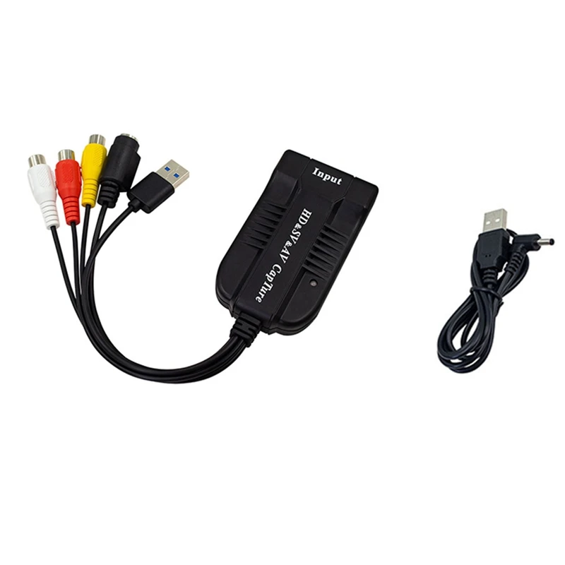 Карта видеозахвата USB2.0 для VHS в цифровой преобразователь HD/RCA/S-Video USB-устройство
