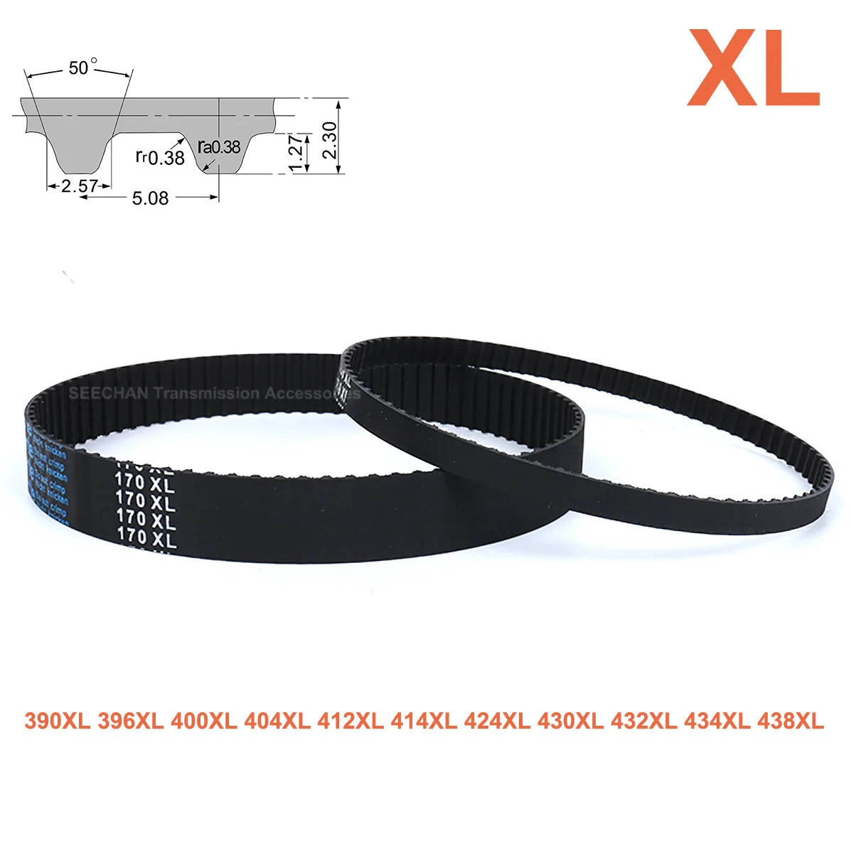 

XL Rubber Timing Belt Width 10/12.7mm Closed Synchronous Belt 390XL 396XL 400XL 404XL 412XL 414XL 424XL 430XL 432XL 434XL 438XL