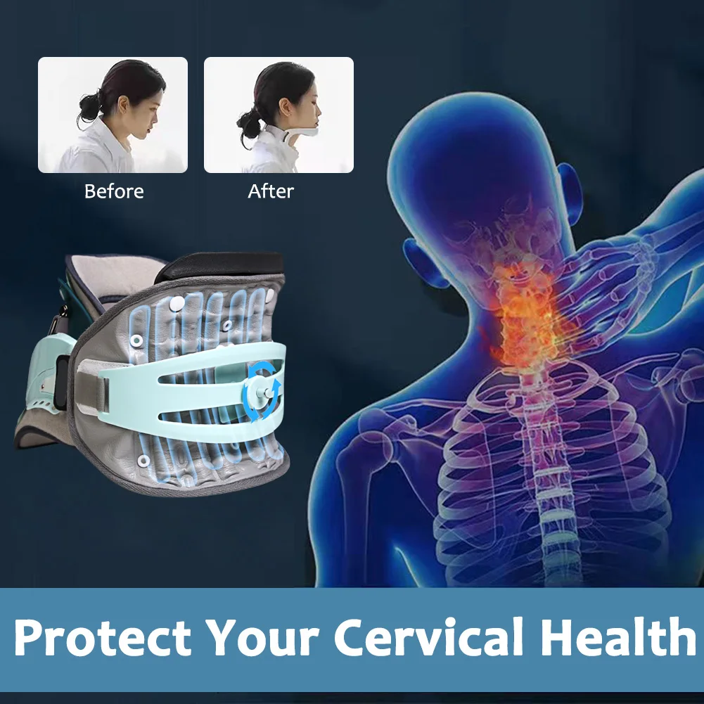 

Adjustable Stable Cervical Collar Inflatable Neck Support Traction Ergonomic Cervical Spine Fixation Bracket Neck Rest Device