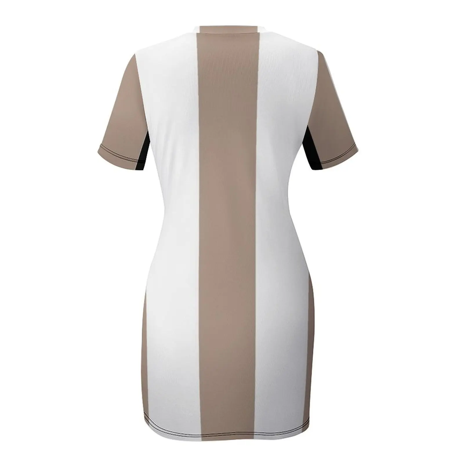 Женское пляжное платье с коротким рукавом Большое белое в Вертикальную Полоску