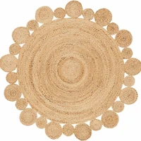 100 jute rug stylish rug round jute natural reversible braided modern look home floor decoration