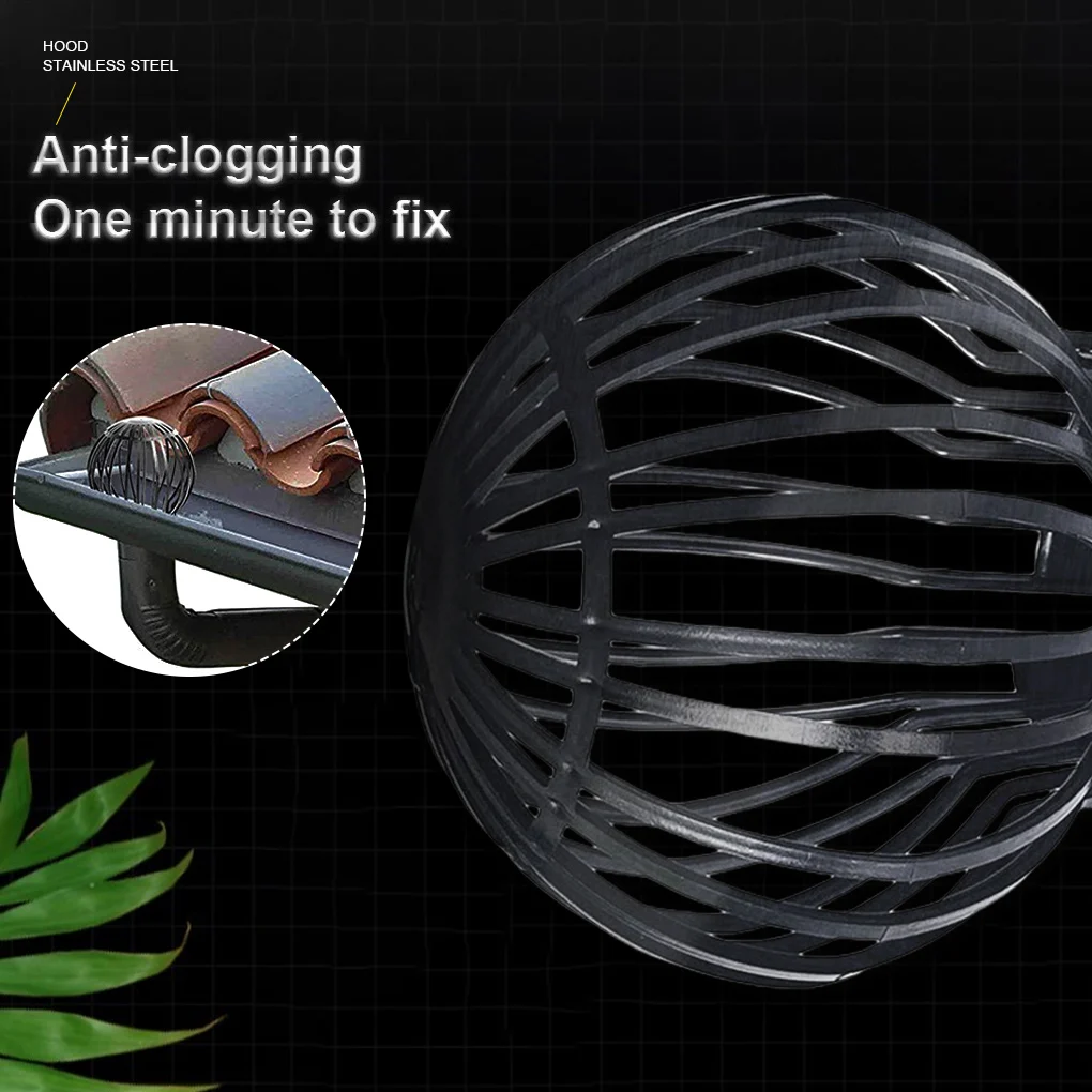 

4 Pieces Gutter Guards Downspout Ends Leaf Branches Filters Cover Pipe Blockage Strainer Caps Universal Outdoor