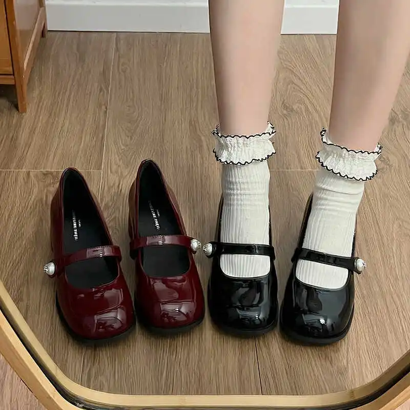 Туфли Женские на плоской подошве Оксфорды Жемчужное украшение Платье с