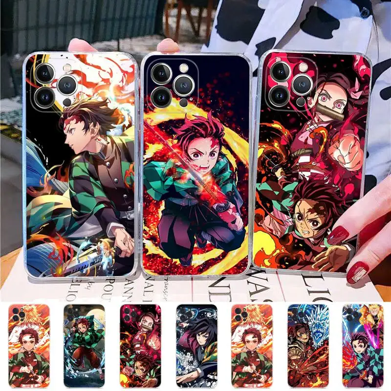 

Demon Slayer Kimetsu No Yaiba Phone Case Silicone Soft for iphone 14 13 12 11 Pro Mini XS MAX 8 7 6 Plus X XS XR Cover
