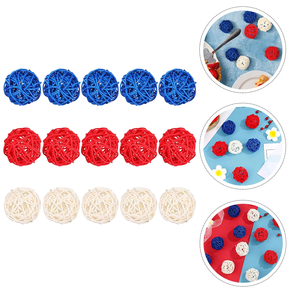 

Rattan Ballsday Independence Decor July 4Th Patriotic Woven Blue Decorative Whitewicker Anddecorations Hanging Red Ornament