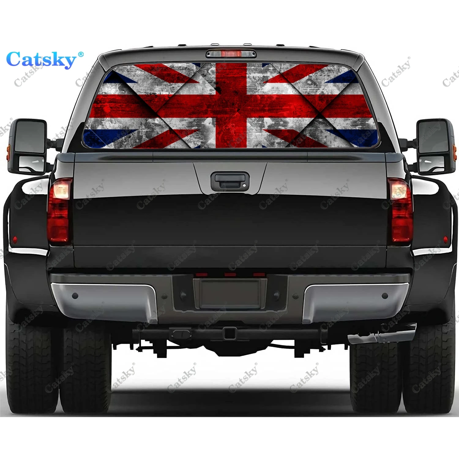 

British Flag Truck Rear Window Decal Sticker Graphic PVC Material Truck Sticker Perforated Vinyl Truck Universal
