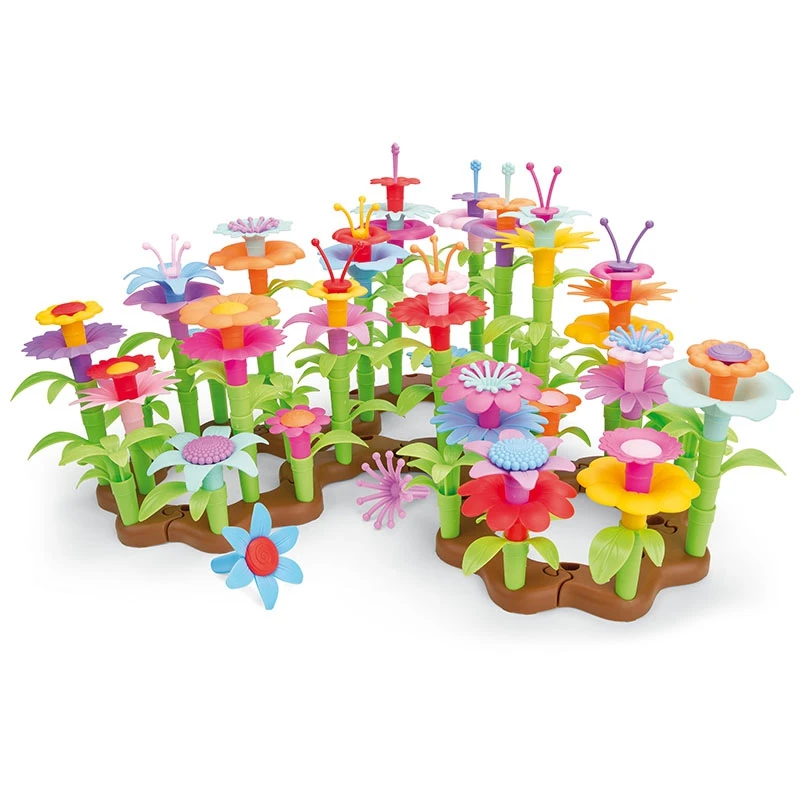 

112Pcs/Set Dream Garden Series Flower Interconnecting Blocks Toys Educational Assembly Blocks Creative DIY Bricks Toys