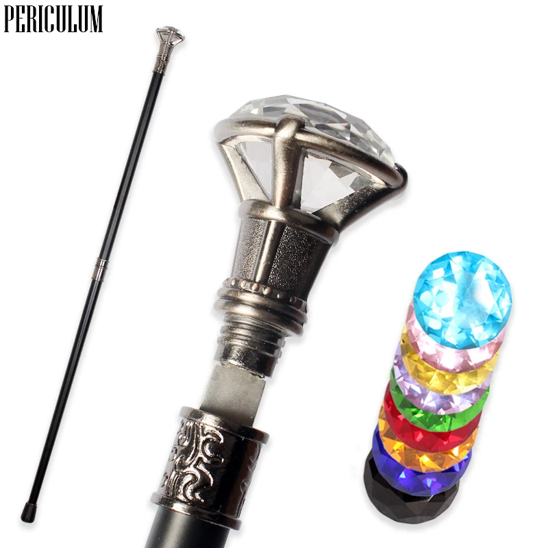 

10 Colors Luxury Silver Diamond Hidden Sword Walking Stick Men And Women Self Defense Walking Cane Crosier Stick 93cm