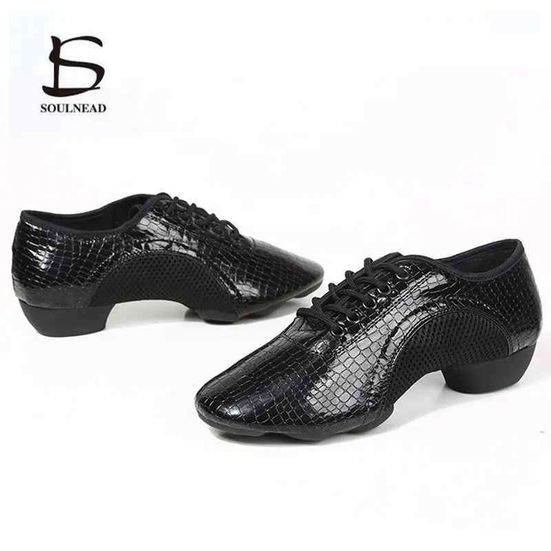 Women Jazz Ballroom Dance Shoes Red Black Latin Salsa Dance Shoes Soft Sole 3cm Professional Tango Dancing Shoes Ladies Sneakers