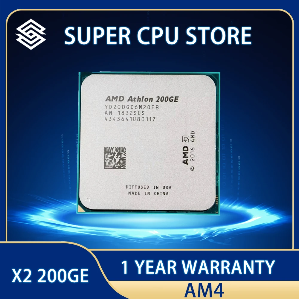 

Процессор AMD Athlon 200GE X2 200GE 3,2 ГГц двухъядерный четырехпоточный процессор YD200GC6M2OFB / YD20GGC6M2OFB разъем AM4