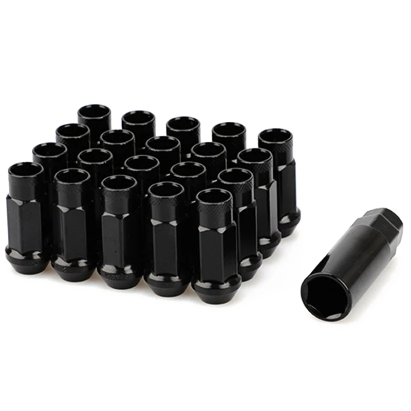 

Lug Nut Open Wheel Nut, Tapered Acorn Seat, 20 Forged Lock Nuts Racing Nut And 1 Nut Socket Key (Black)