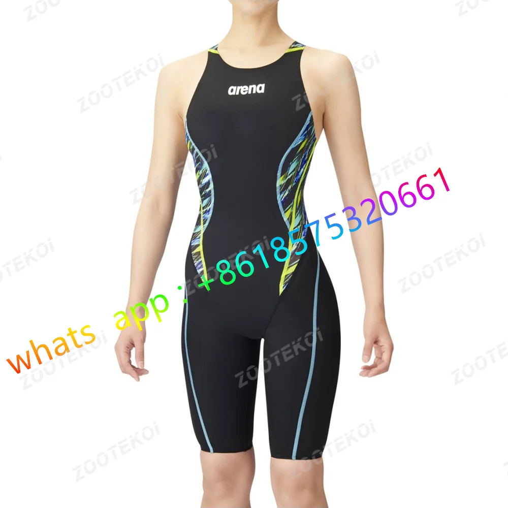 2023 Women Surfing One Piece Swimsuit Competitive Sport Swimwear Triathlon Knee Length Bodysuit Beach Bathing Suit Swim Wear