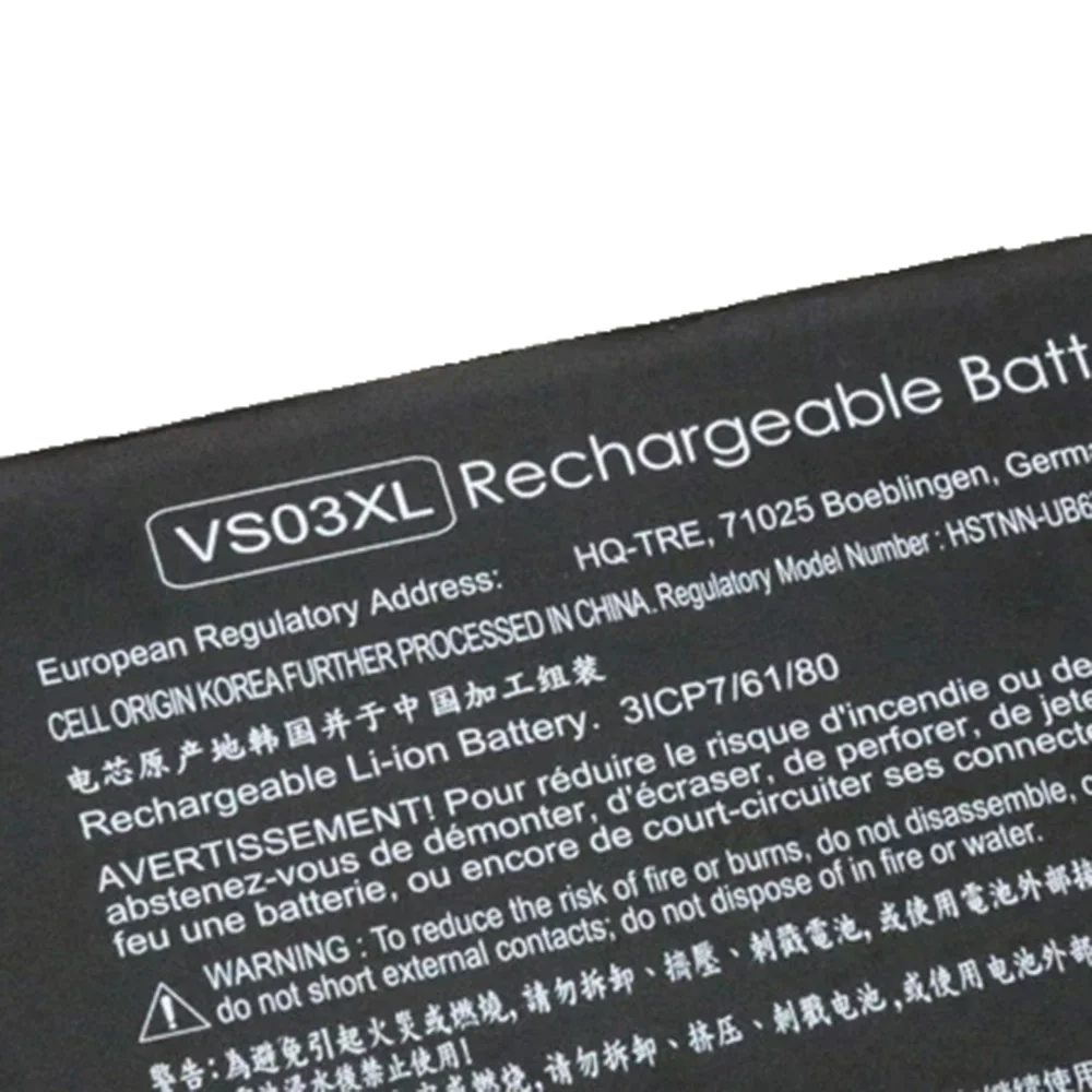 11 55 В 52WH VS03XL Аккумулятор для ноутбука HP HSTNN-UB6Y HSTNN-LB4U TPN-I125 Envy 15-AS001NI 15-AS003NO 849047 -541 AS104NA