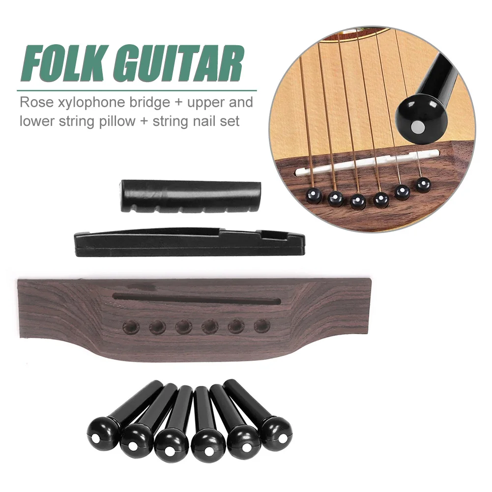 

Портативные 6-струнные штифты для гитары, сменная седельная гайка, регулируемый вал, аксессуары для акустической гитары