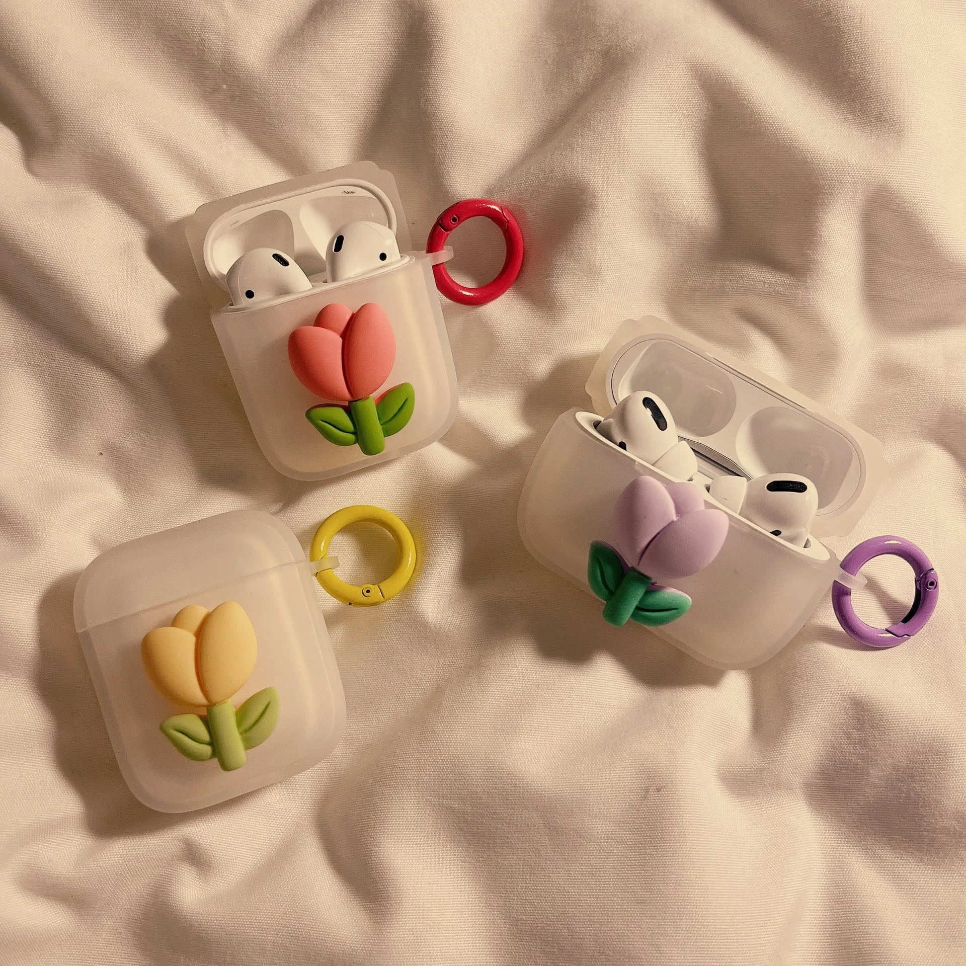 

Ins Style 3D Tulip Silicone Earphone Cover for Apple Airpods Pro 3 Case for Airpods 3 3rd Generation Air Pod 2 1 Case
