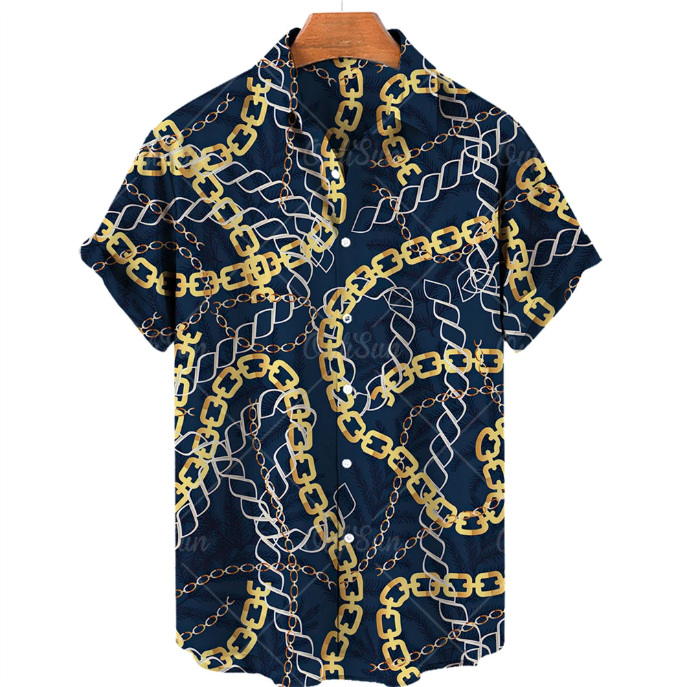 Рубашка гавайская унисекс с коротким рукавом и 3D-принтом в стиле оверсайз |