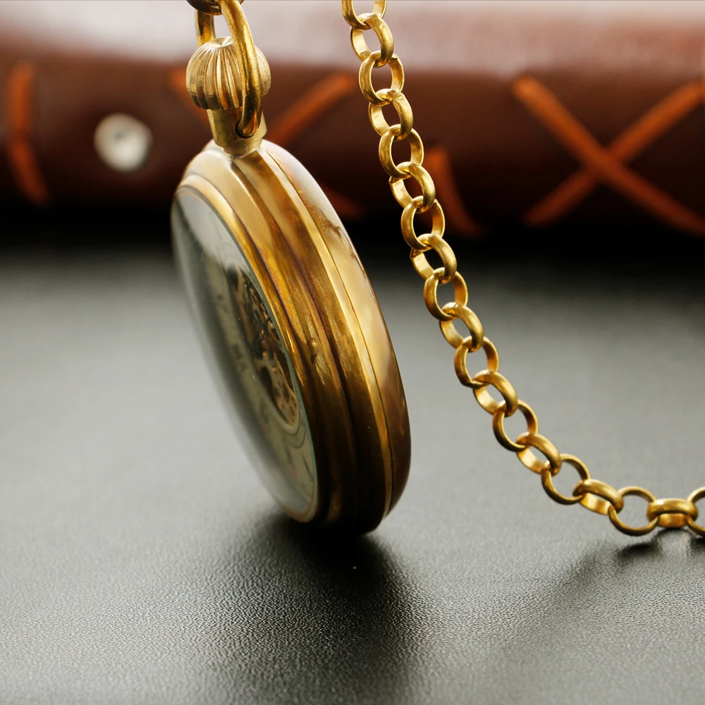 Classic Antique Simple Hollow Digital Display Mechanical Pocket Watch Men's Necklace Pendant Clock Retro Gentleman Accessories