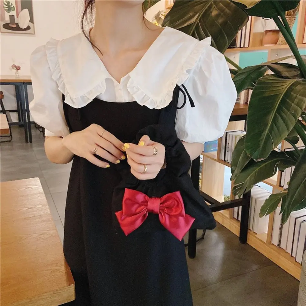 Многоразовая Холщовая Сумка с бантом на запястье складчатая Весенняя уличная