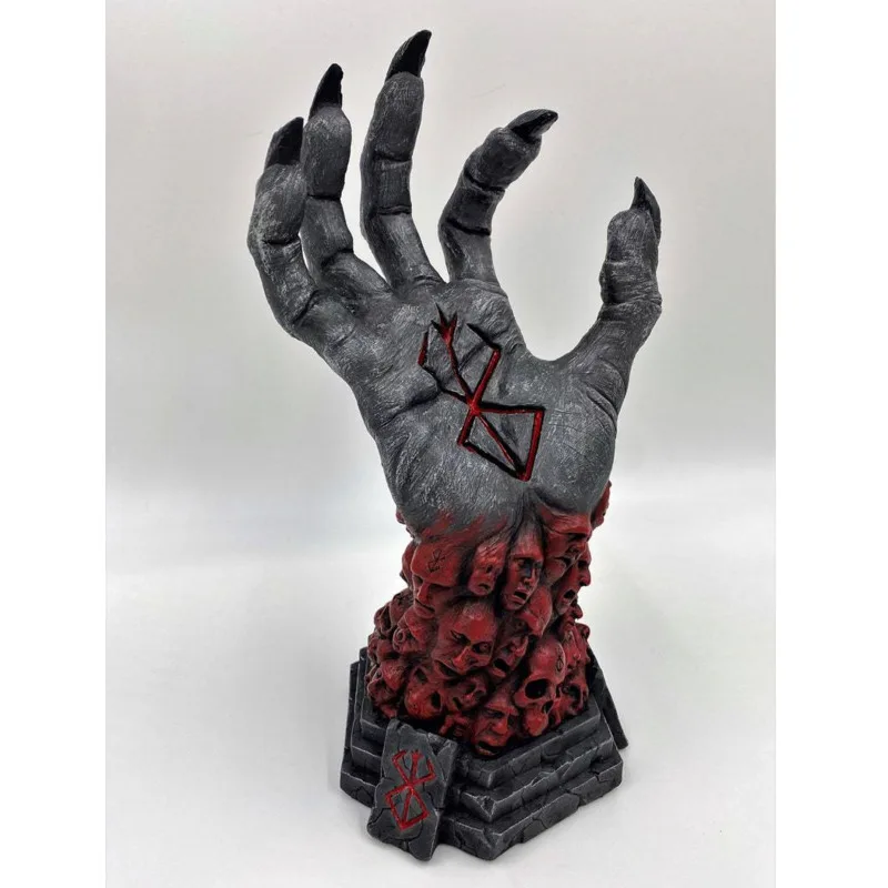 

Mad God Grim Reaper Devil's Right Hand Of Berserk Skull Rune Sculpture Resin Crafts Halloween Accessories Fear Home Decoration