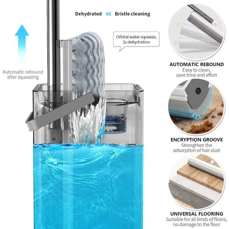 Волшебная Швабра для ленивых свободных рук устройство чистки пола с ведром
