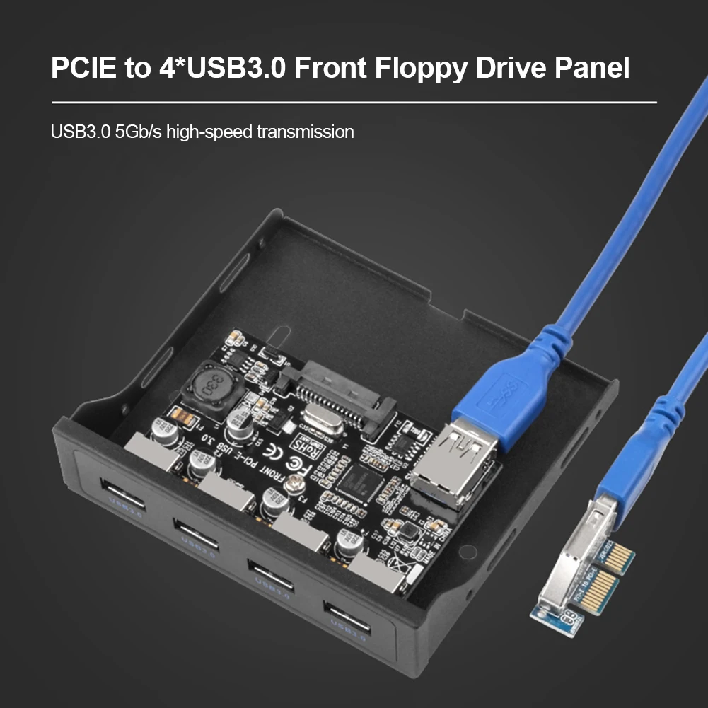 DIY 5 Гбит/с PCI-E 1X к USB 3 0 ПК Кронштейн передней панели 4 порта PCIe адаптер