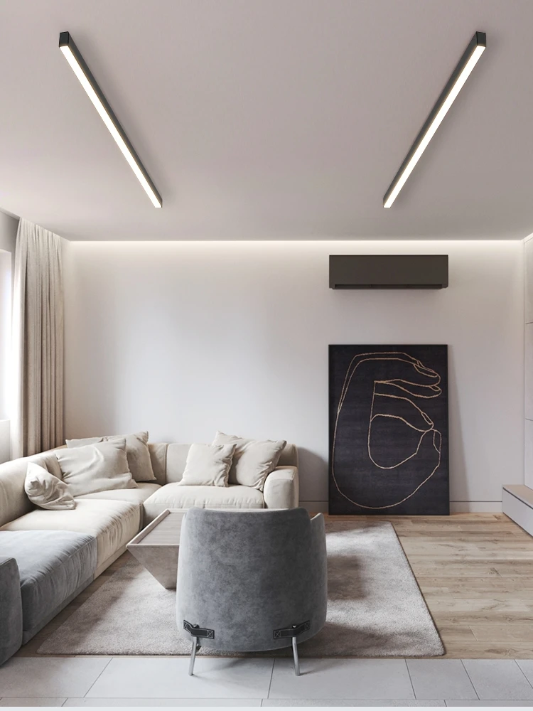 Минималистичная линия искусственная потолочная лампа регулируемая яркость