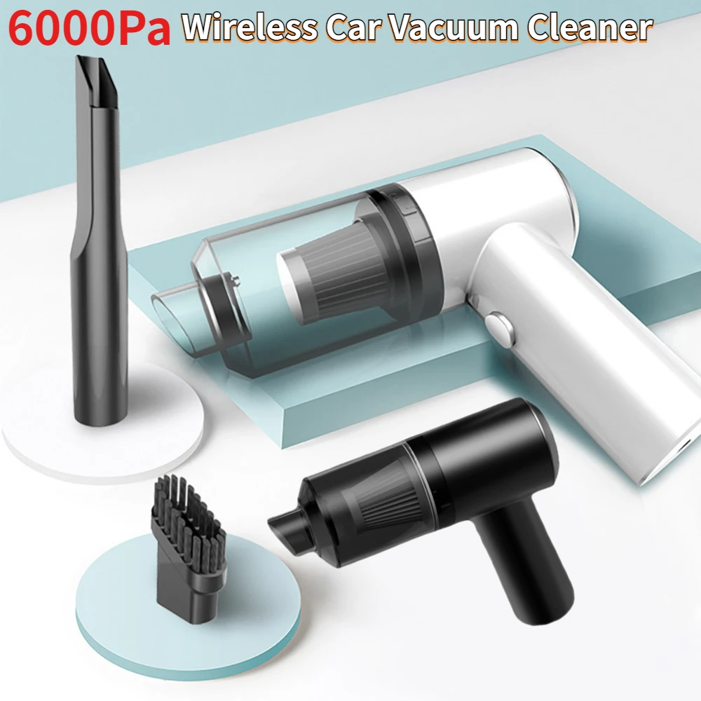 

6000Pa Wireless Car Vacuum Cleaner Cordless Handheld Auto Vacuum Home & Car Dual Use Mini Vacuum Cleaner with Built-in Battrery