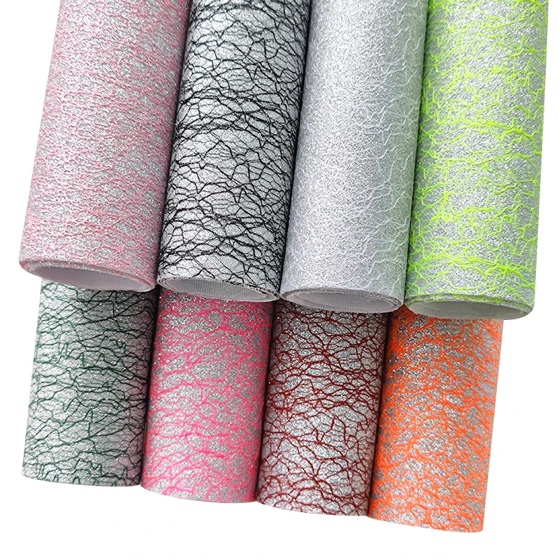 

Skin Grid Rainbow Color Faux Leather Fabric Cotton Back for Making Shoe Bag Craft Bows Purse Decora DIY Leatherette 30*135CM