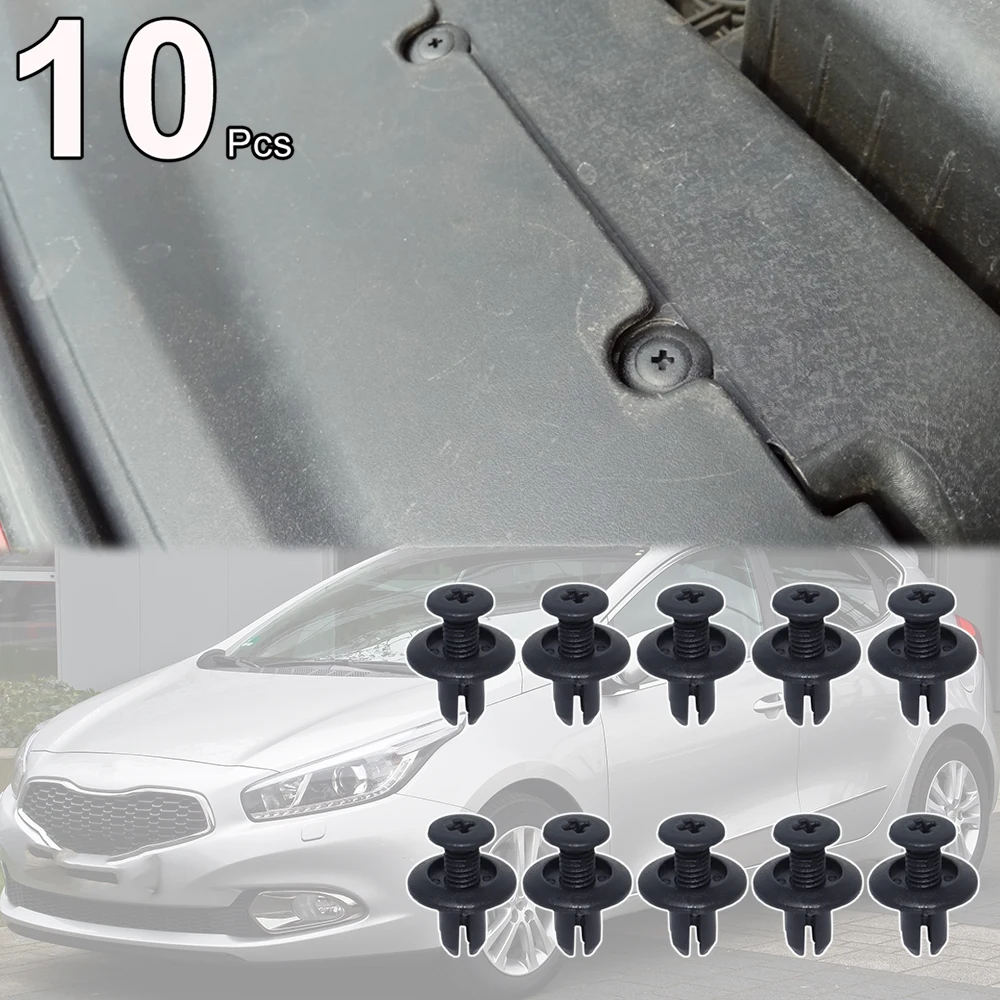 

10 шт. для Kia Ceed ED JD 2006-2018 Soul AM Sportage SL Bongo Carens UN Mud Flap Капот Бампер Подкладка кузова Накладка Винт Заклепки Зажимы
