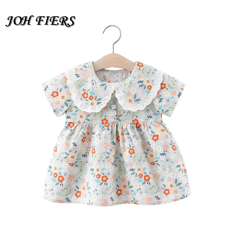 

Baby Clothes Summer Girls Printing Dress Wedding Birthday Party Doll Collar Children Dresses For Girl Vestidos Christma Clothing