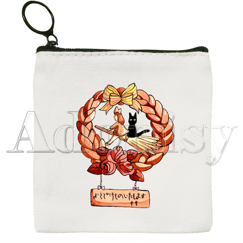 Kiki'S Kiki's Delivery Service Korean Cartoon Coin Purse Female Mini Canvas Art Cute Key Case Coin Purse Student Wallet