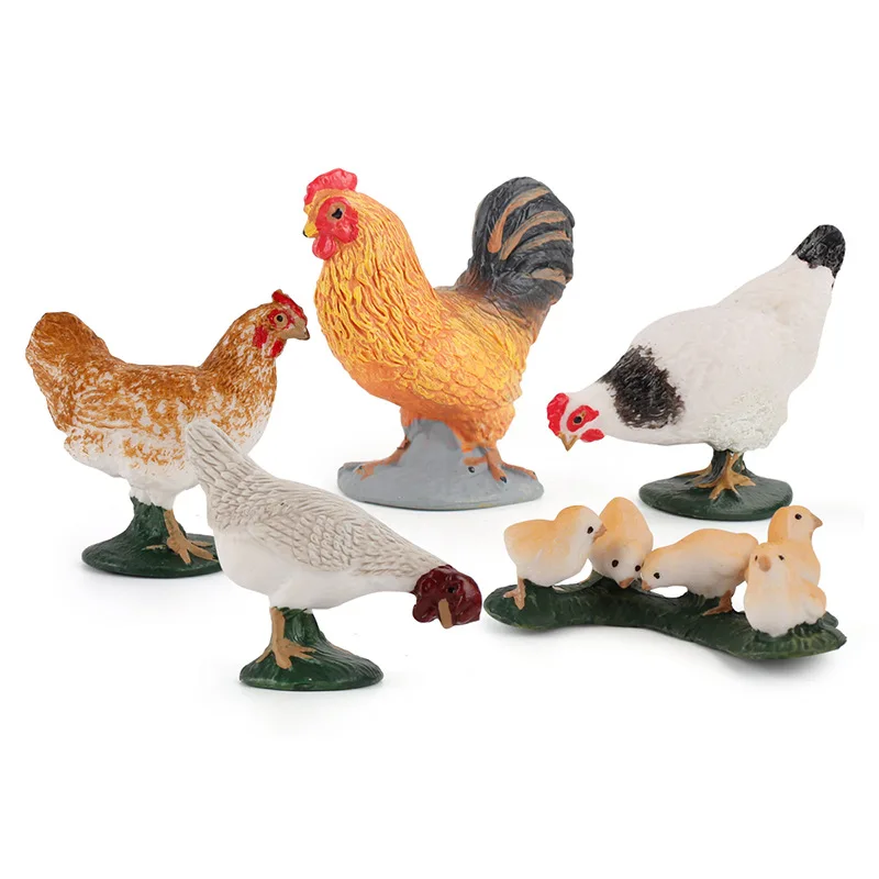 

Resin Miniature Animals Fairy Garden Mini Forest Farm Animal Realistic Micro Tiny Animals Figurines Chicken Duck Set